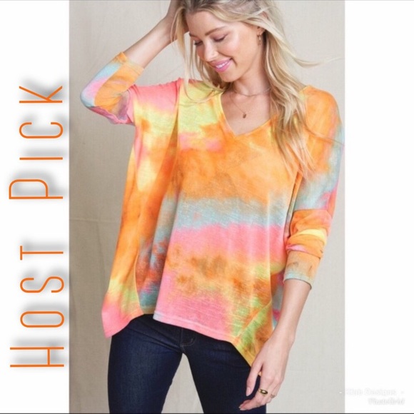 Tops - Tie Dye V Neck Top